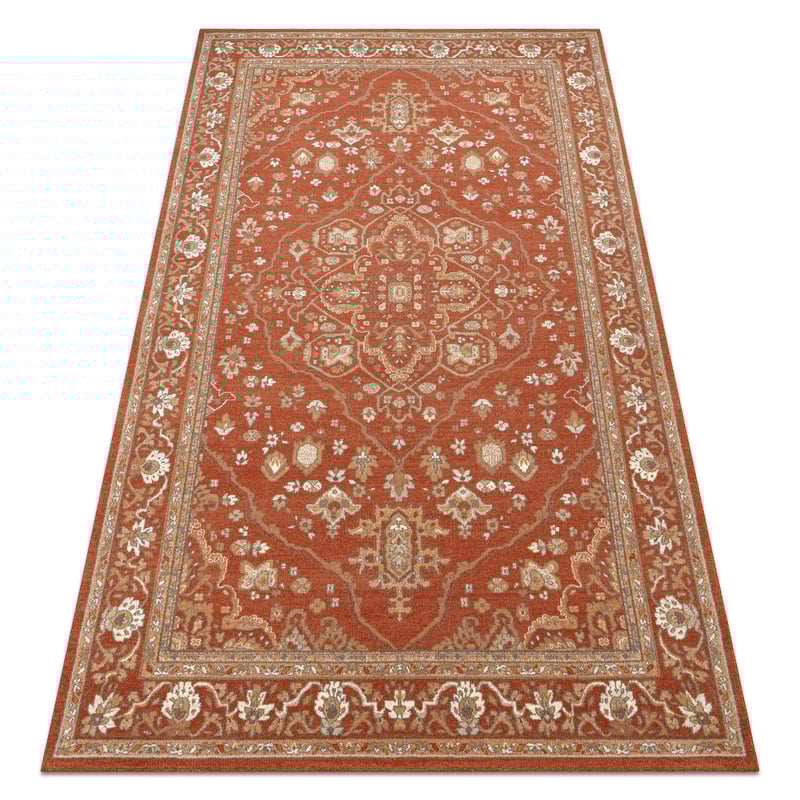 Dywan SOHO 477.01.LA301 wełniany OSTA - Ornament, ramka naturalny terakota / beż 240x340 cm