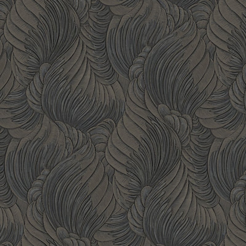 Tapeta motyw art déco ciemnoszarym - 106 cm x 10 m - ZAMBAITI