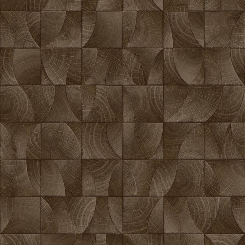 Tapeta motyw drewna ciemny brąz - 53 cm x 10.05 m - ZAMBAITI