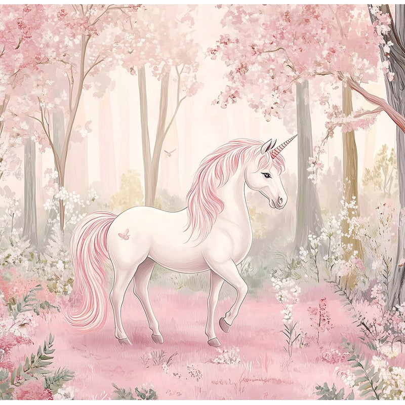 Fototapeta Dla Dzieci Dziewczynki Jednorożec Las 350x250 cm Tapeta Do Pokoju Dziecęcego Na Flizelinie