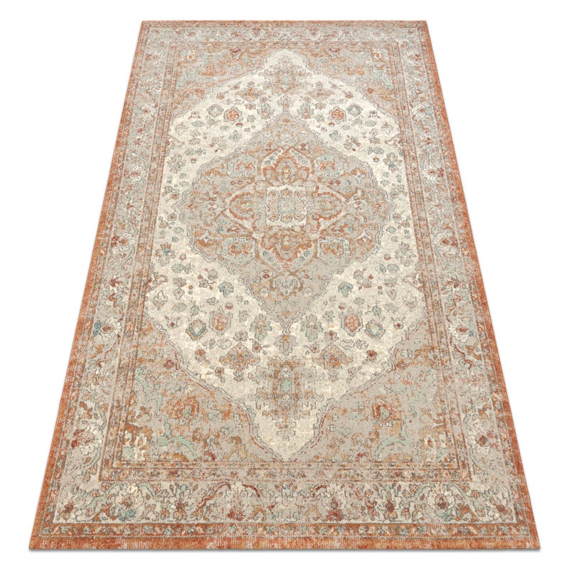 Dywan SOHO 477.01.LA112 wełniany OSTA - Ornament, rozeta naturalny terakota / beż 80x160 cm