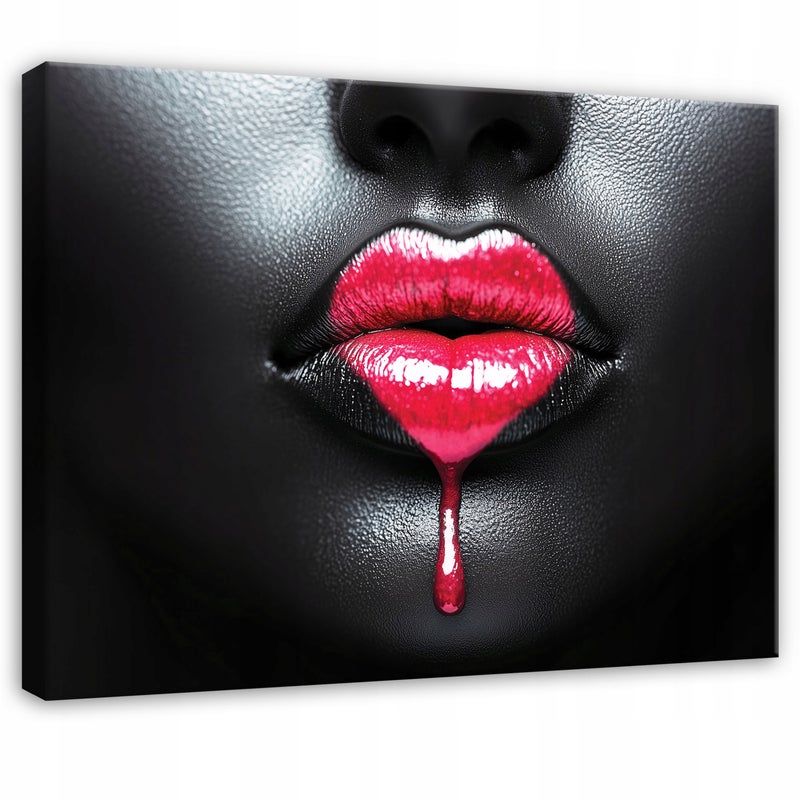 Obraz na płótnie ścianę Kobieta Usta Różowe 60x40 cm Dekoracja Ścienna do Sypialni Salonu