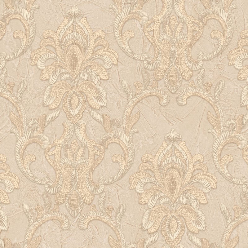 Tapeta druk barokowy ciepły beż - 106 cm x 10 m - ZAMBAITI