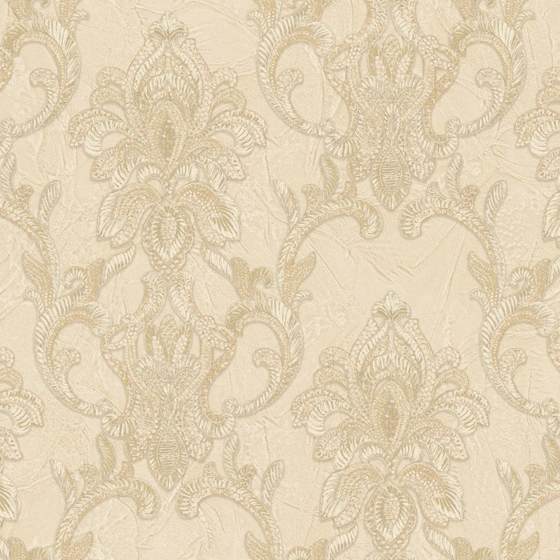 Tapeta druk barokowy beżowym - 106 cm x 10 m - ZAMBAITI