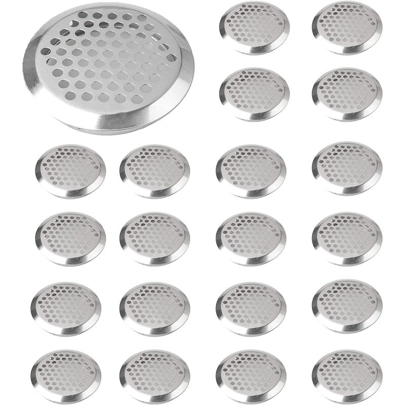 30-częściowe kratki wentylacyjne okrągłe, siatka wentylacyjna, kratki wentylacyjne ze stali nierdzewnej, otwory wentylacyjne