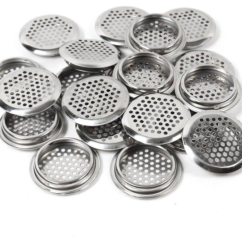 20 szt. okrągłych kratek wentylacyjnych, siatki wentylacyjne, kratki wentylacyjne ze stali nierdzewnej, otwory wentylacyjne