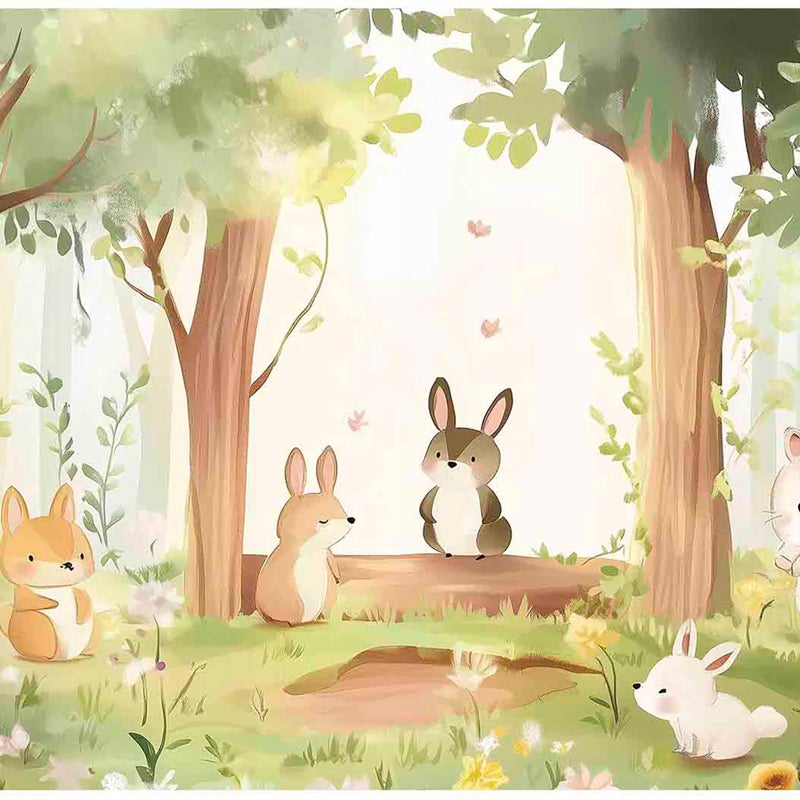 Fototapeta Dla Dzieci Las Zwierzęta Drzewa 350x250 cm Tapeta Dziecięca Na Flizelinie