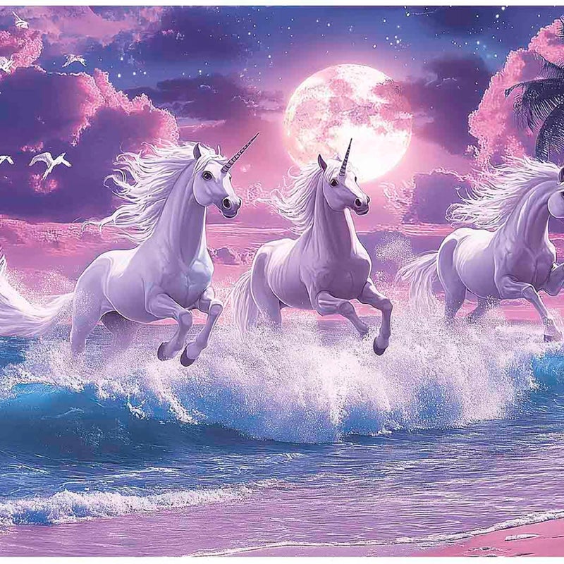 Fototapeta Dla Dzieci Dziewczynki Jednorożce Plaża 400x280 cm Tapeta Do Pokoju Dziecęcego Na Flizelinie