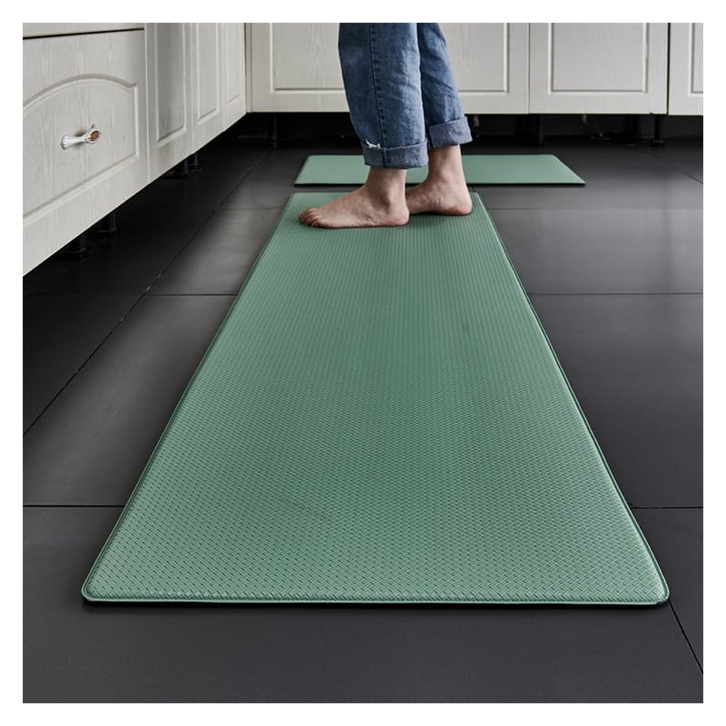 Wodoodporna i antypoślizgowa mata kuchenna z PVC, mata antypoślizgowa i wodoodporna, nadająca się do prania w pralce, 45 x 180 cm, zielona