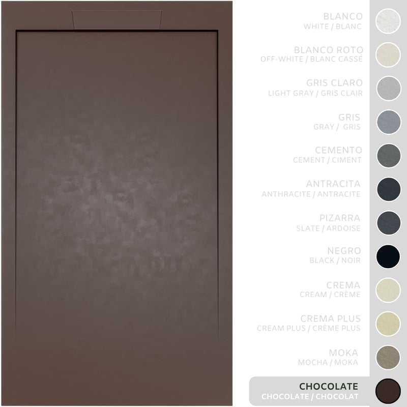 SOULHOME Brodzik prysznicowy– Żywica– Gel Coat– Gładka/Kamienna tekstura – Antypoślizgowy – czekoladowy- 130x80- Niski 3cm– Elegancki SAME