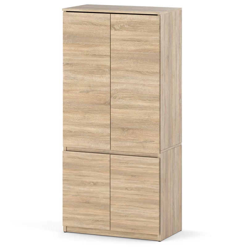 Szafa drewniana garderoba z półkami drążkiem 80cm nowoczesna dąb sonoma