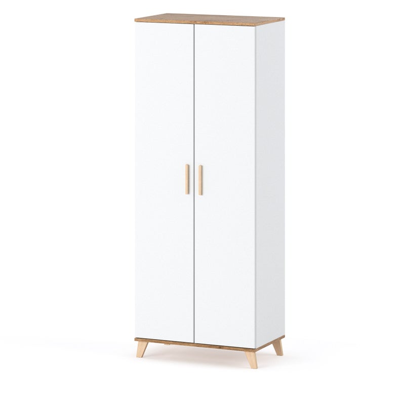 Szafa skandynawska garderoba 80cm do salonu sypialni loft półki biały mat