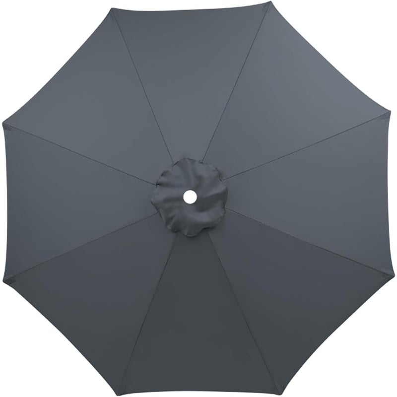 Pokrowiec wymienny na parasol ogrodowy 2,7 m z 8 żebrami, z ochroną UV, szary, płótno parasola