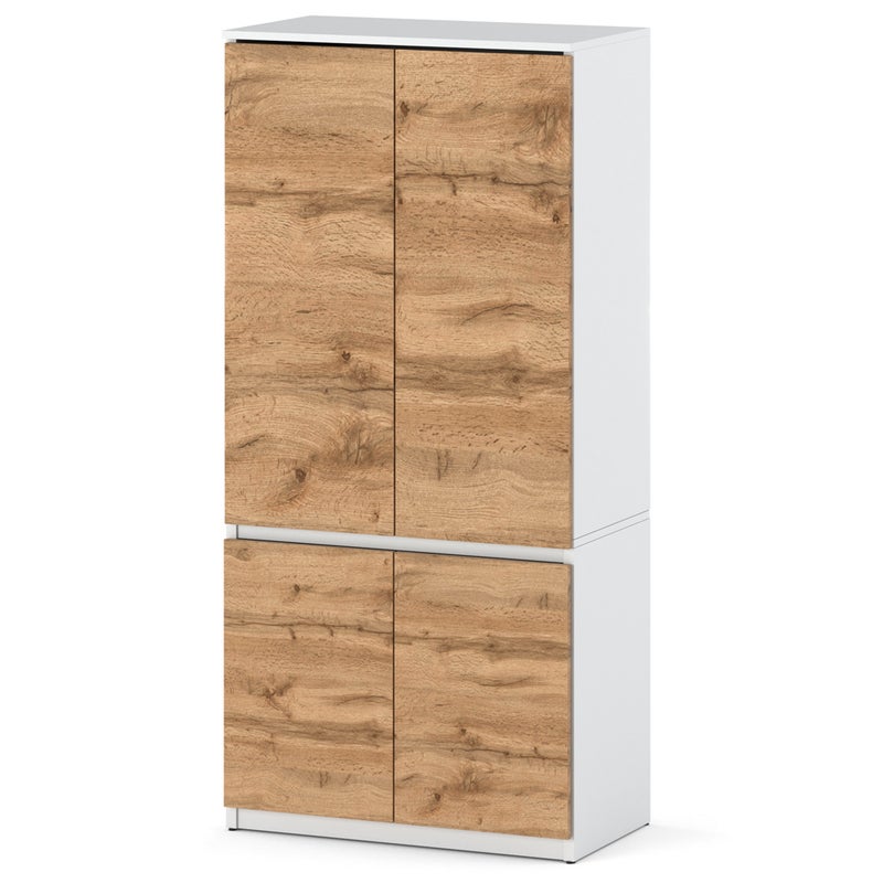 Szafa nowoczesna garderoba do przedpokoju posti 80cm biały mat dąb wotan