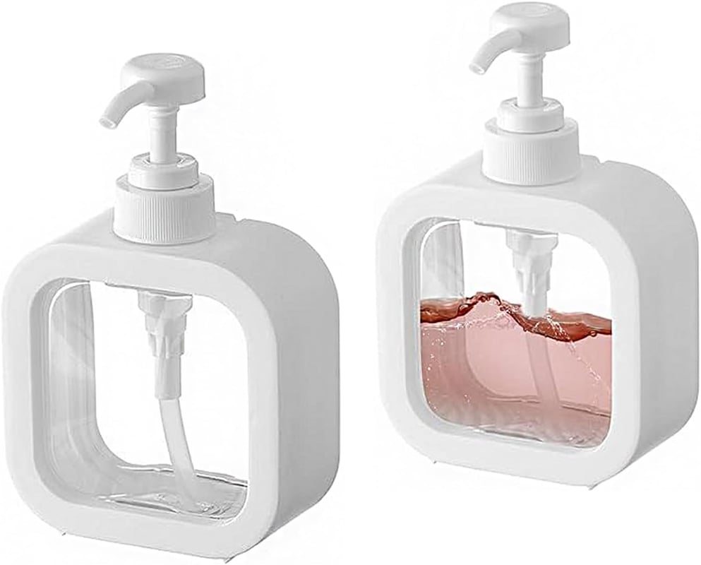 Dozownik mydła do kuchni i łazienki, 500 ml, biały, 2 sztuki