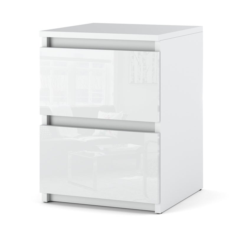 Szafka nocna dla dzieci szuflady stolik nakastlik do sypialni biały połysk