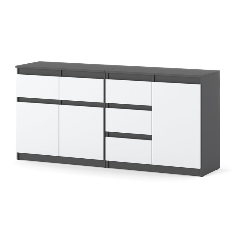 Komoda 160cm 5 szuflad pojemna nowoczesna salon sypialnia loft szary biały