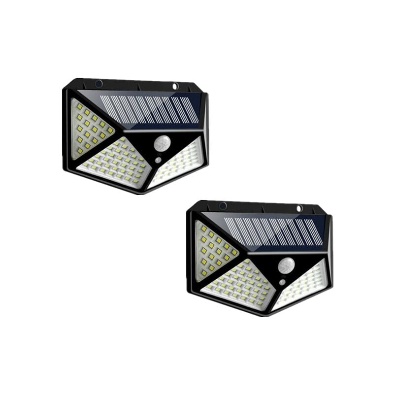 Lampa solarna 100 LED IP65 wodoodporna do użytku na zewnątrz – 2 sztuki