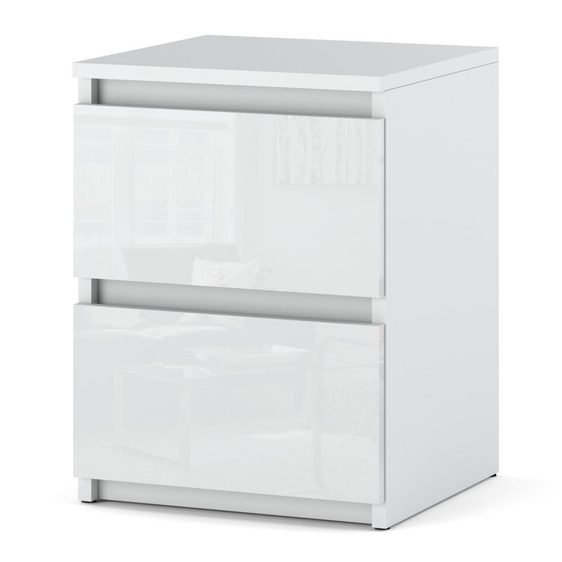 Szafka nocna biała połysk do sypialni 40cm stolik nocny duży nakastlik