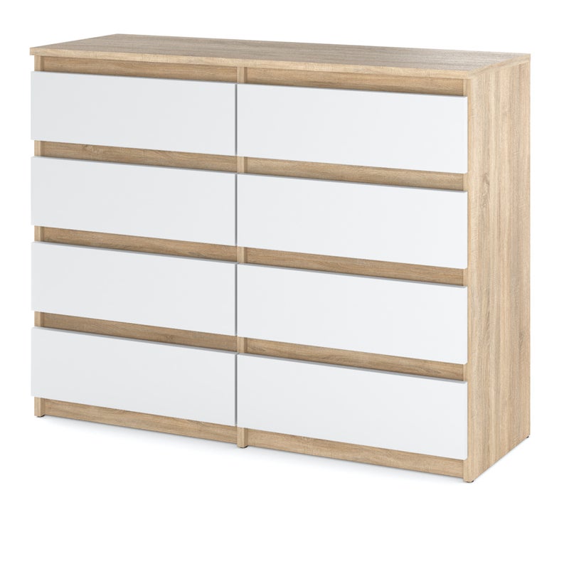 Komoda do sypialni dąb sonoma biały mat hugo pojemna szafka rtv salon 120cm