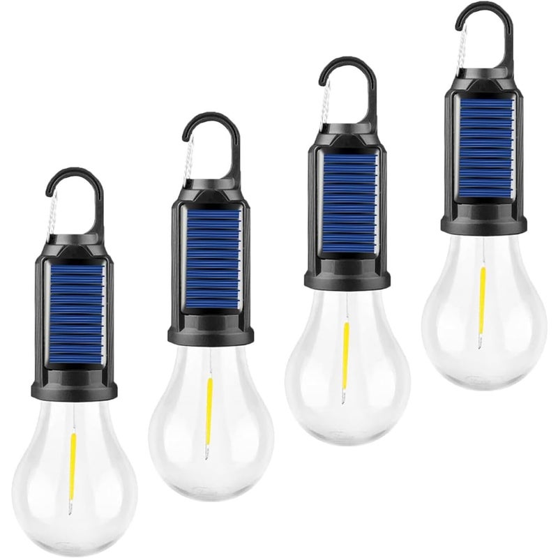 Zestaw 4 lampek kempingowych LED z możliwością ładowania przez USB, oświetlenie namiotu zewnętrznego (głowica okrągła)