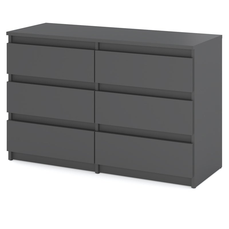 Komoda z 6 szufladami 100cm hugo młodzieżowa szafka rtv do salonu szara mat