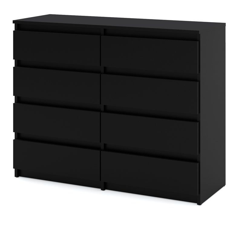 Komoda czarna 8 szuflad hugo pojemna szafka rtv 120cm loft salon sypialnia