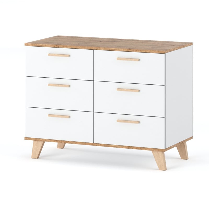 Komoda skandynawska z 3 szufladami olivier pojemna szafka 100cm biały mat