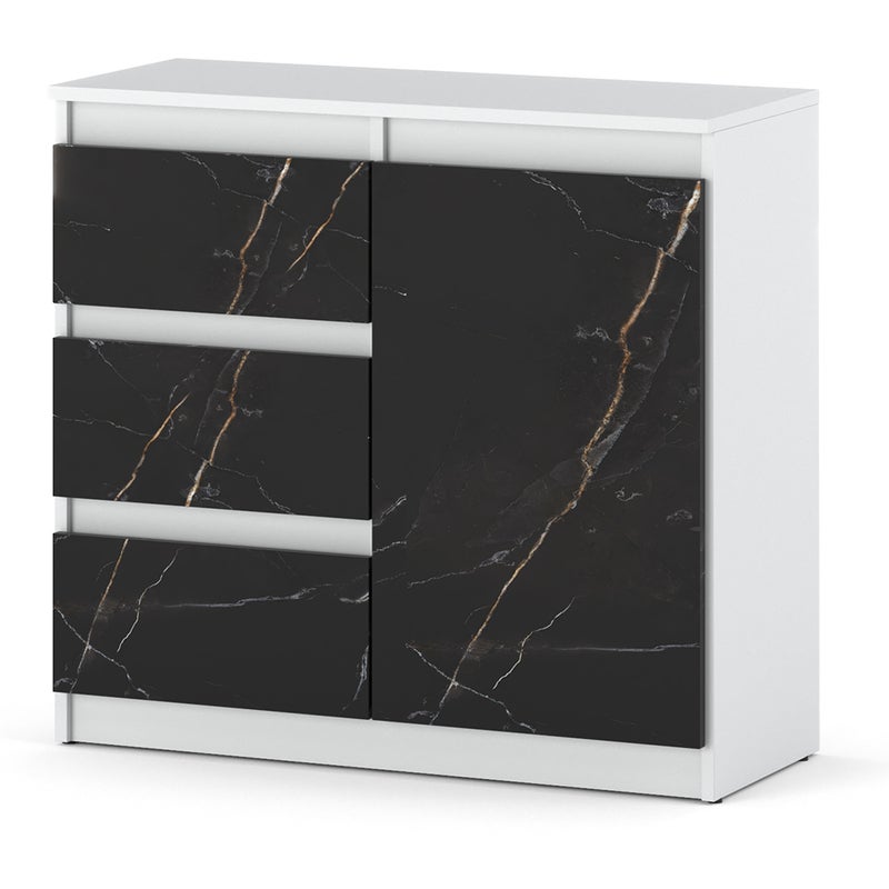 Komoda nowoczesna salon sypialnia 3 szuflady 80cm biała mat san sebastian