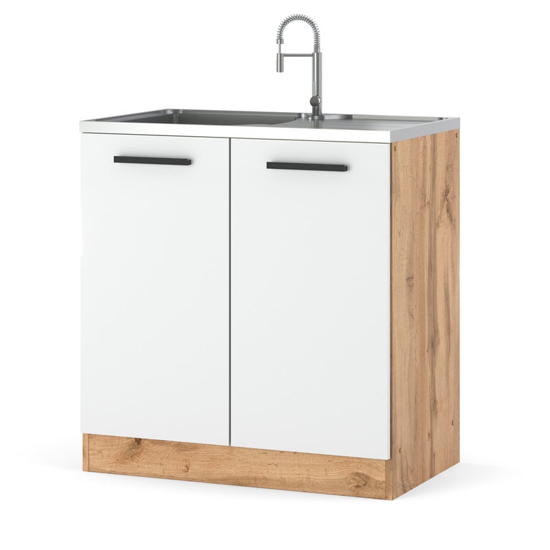 Szafka kuchenna stojąca modułowa pod zlew 80cm blande wotan biały mat