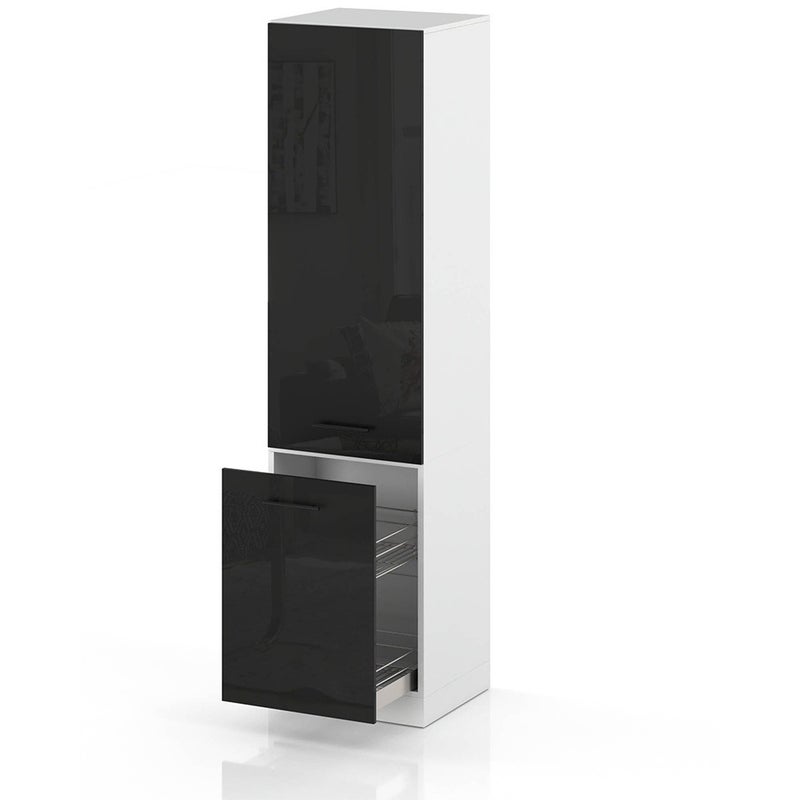 Słupek kuchenny stojący 60cm szafka cargo s60 spremium czarny połysk