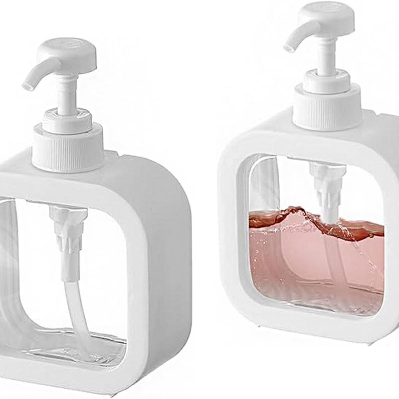 Dozownik mydła do kuchni i łazienki, 300 ml, biały, 2 sztuki