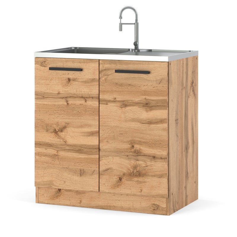 Szafka kuchenna stojąca modułowa drewniana pod zlew 80cm blande dąb wotan