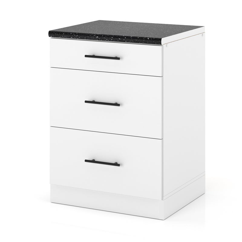 Szafka kuchenna stojąca z blatem 3 szuflady 60cm spremium biały mat