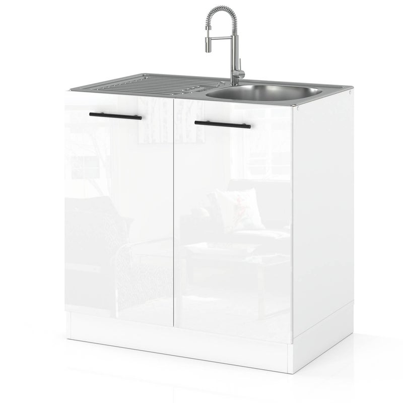 Szafka kuchenna modułowa stojąca pod zlewozmywak 80cm spremium biały połysk