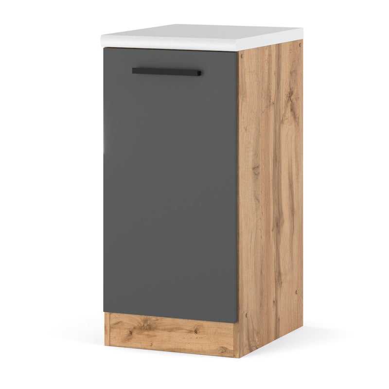 Szafka kuchenna stojąca z blatem modułowa blande 40cm wotan szary mat