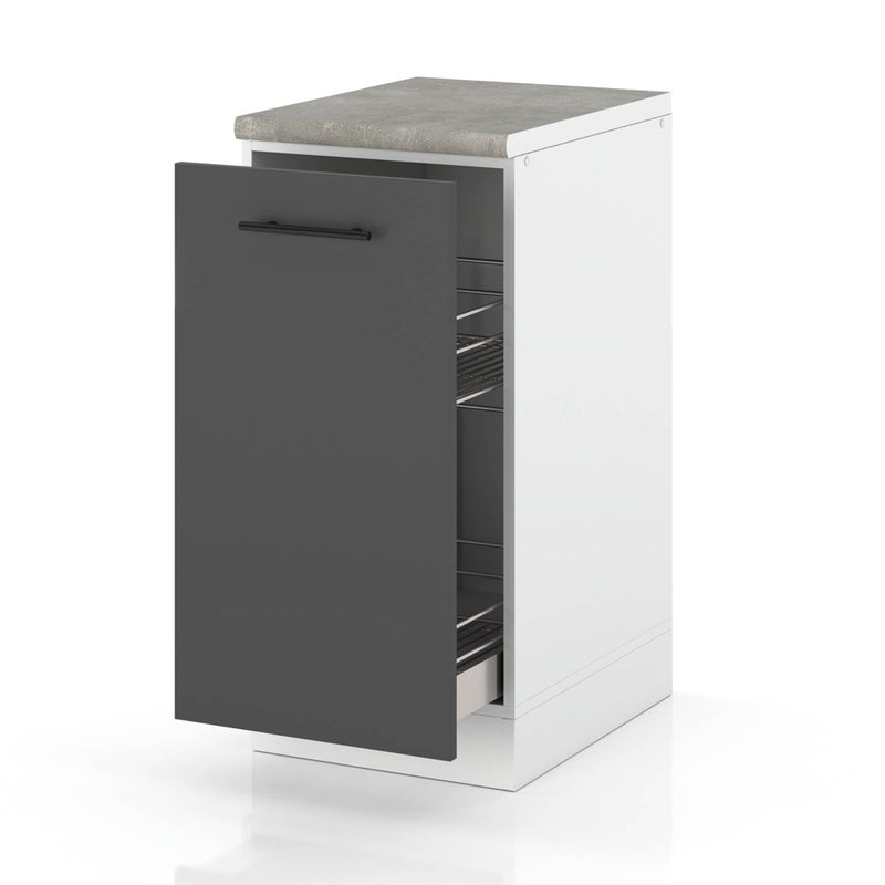 Szafka kuchenna stojąca z blatem szafka cargo 40cm spremium szary mat