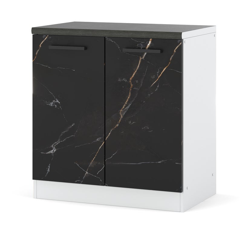 Szafka kuchenna stojąca z blatem modułowa blande 80cm biały san sebastian