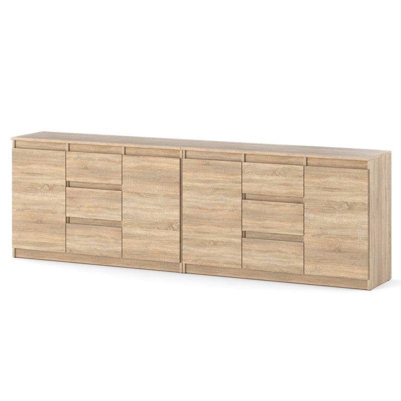 Komoda dąb sonoma 240cm duże 6 szuflad nowoczesna pojemna duża szafka rtv
