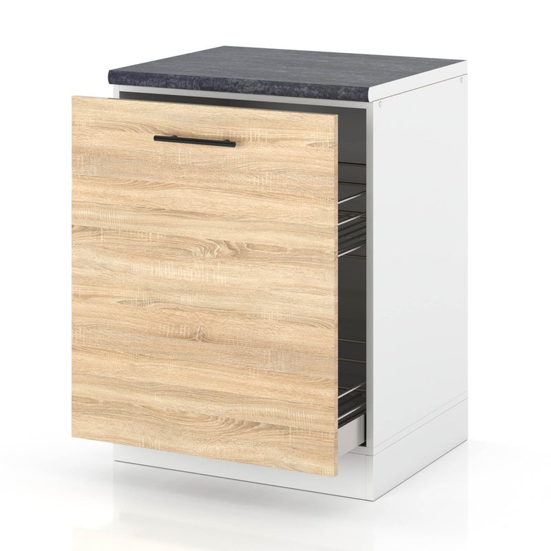 Szafka kuchenna stojąca z blatem szafka cargo 60cm spremium dąb sonoma