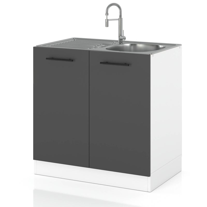 Szafka kuchenna stojąca na nóżkach pod zlew modułowa 80cm spremium szary