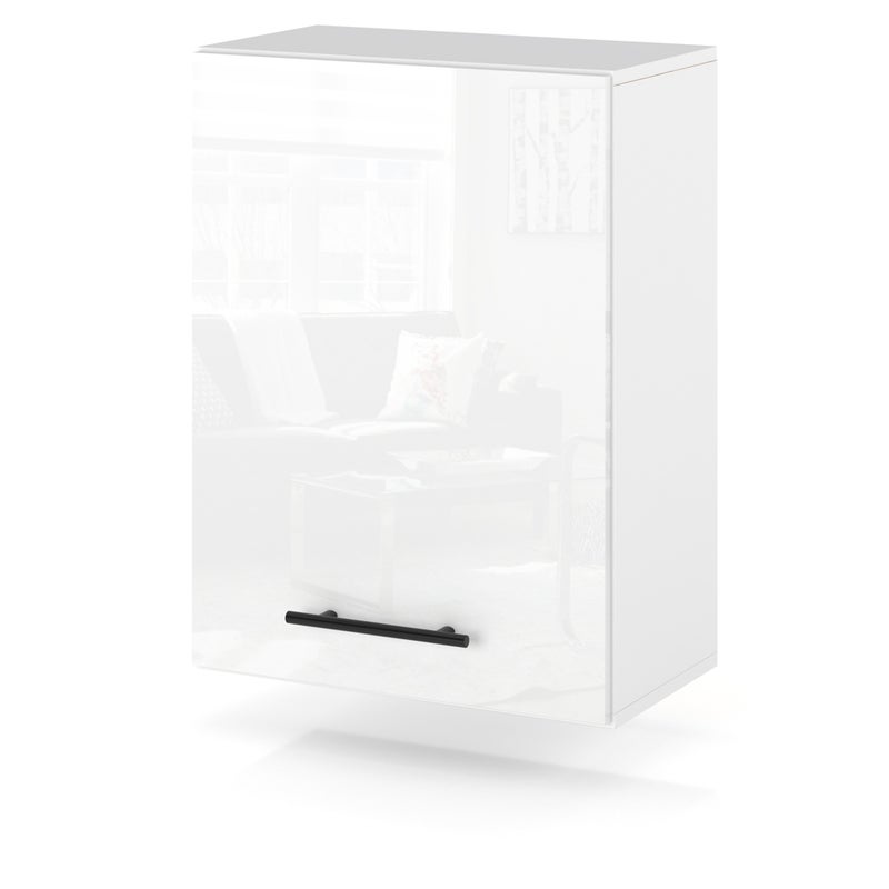 Szafka kuchenna wisząca modułowa z uchwytami 50cm spremium biały połysk