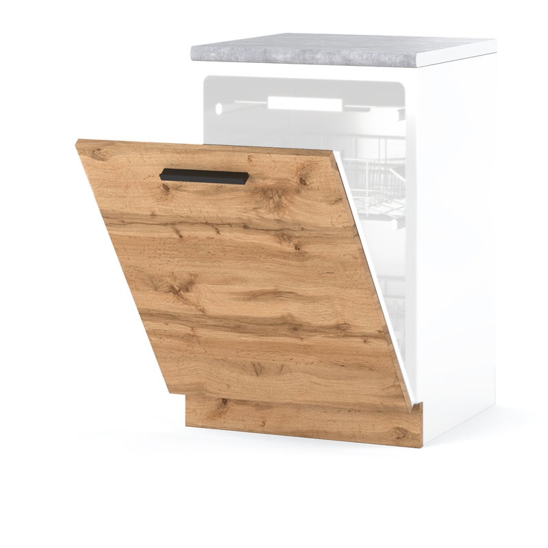 Szafka kuchenna front do zabudowy zmywarki 60cm modułowy blande dąb wotan