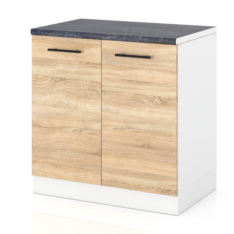 Szafka kuchenna stojąca z blatem modułowa 80cm spremium dąb sonoma
