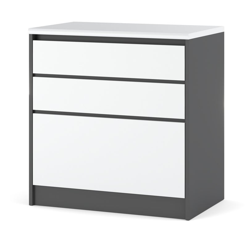 Szafka kuchenna stojąca z blatem bella 3 szuflady 80cm szary biały mat