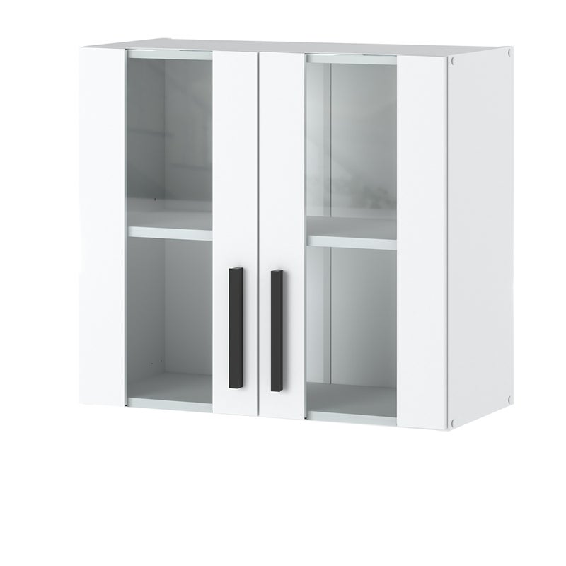 Szafka kuchenna wisząca witryna przeszklona modułowa 80cm blande biała mat