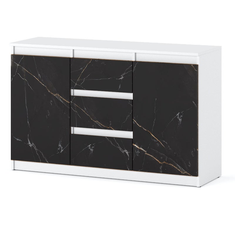 Komoda nowoczesna duża 120cm szafka 3 szuflady biały mat san sebastian