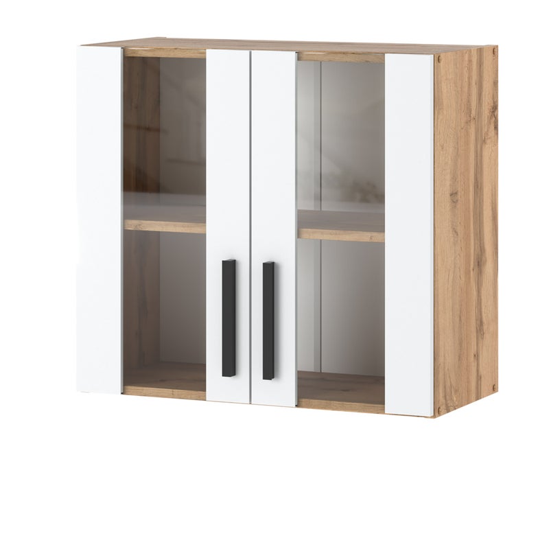 Szafka kuchenna wisząca witryna modułowa 80cm blande wotan biały mat