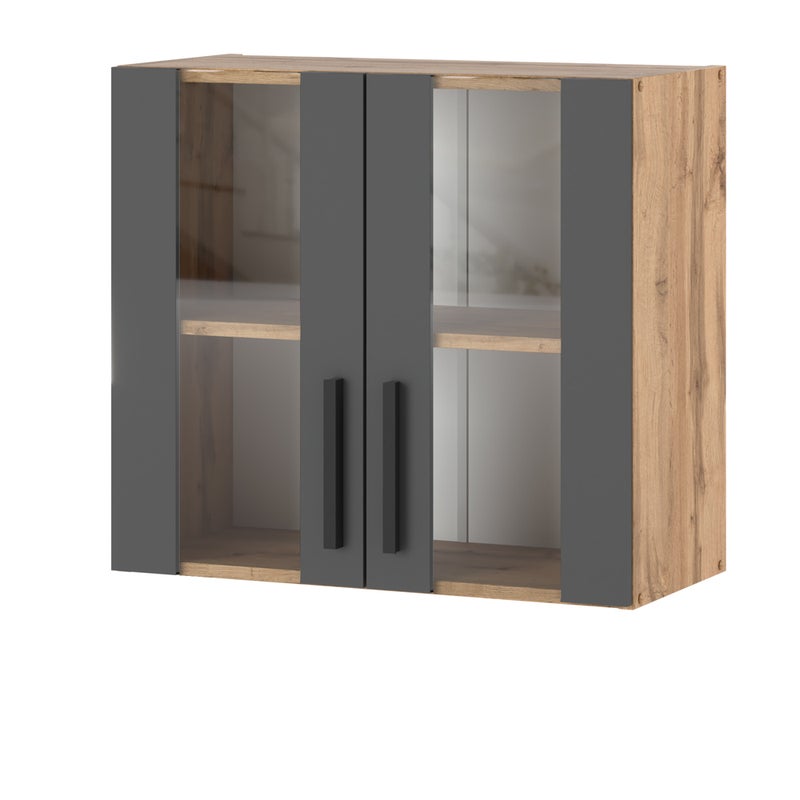 Szafka kuchenna wisząca witryna modułowa 80cm blande wotan szary mat