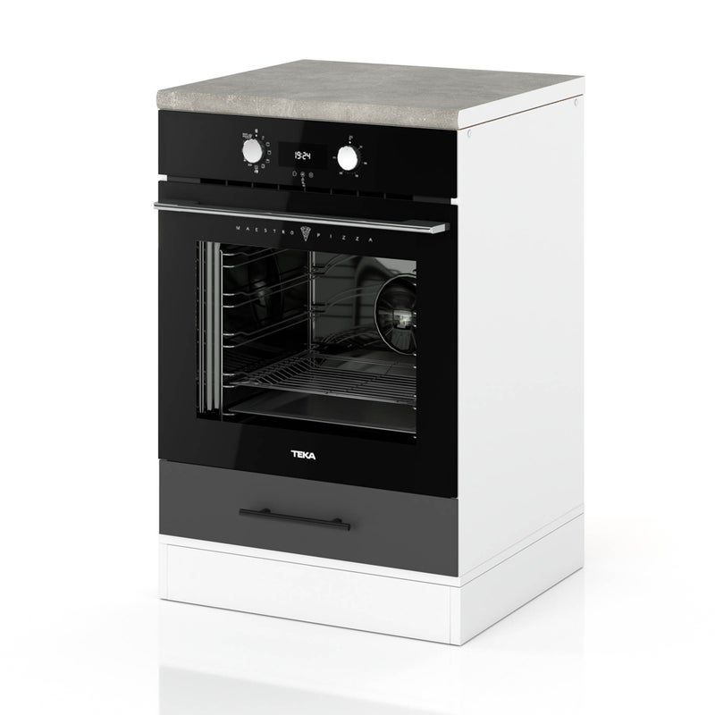 Szafka kuchenna stojąca z blatem pod piekarnik 60cm spremium szary mat